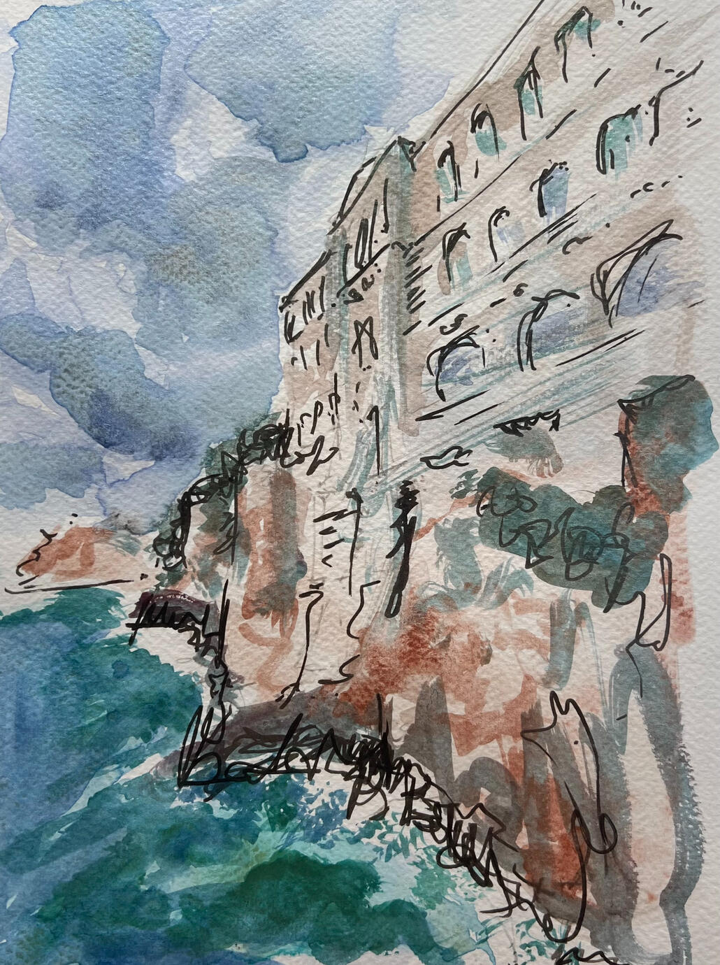 Monaco Watercolor 8x10"