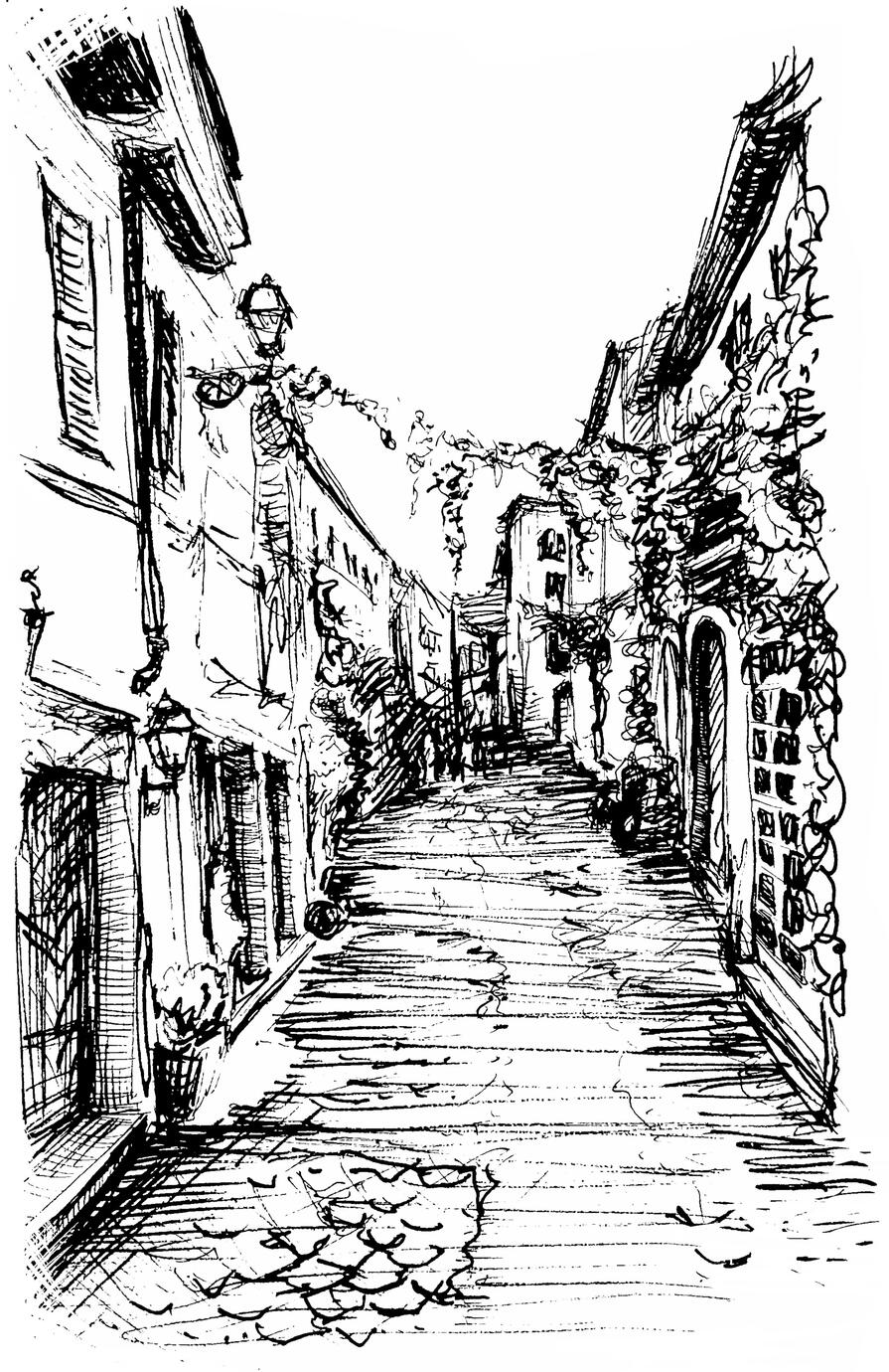 Trastevere Ink on Paper 5x7"